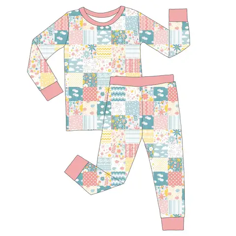 Direct Verified High Quality Bamboo New Print Mommy And Me Pajamas Baby Zipper Romper Family Matching Set Supplier