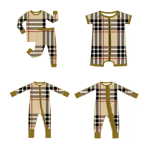 Hot Sales Bamboo Clothes Custom Print Infant Pajamas Soft Breathable Baby Clothes Zipper Ruffle Baby Rompers Factory Verified Top Manufacturer OEM