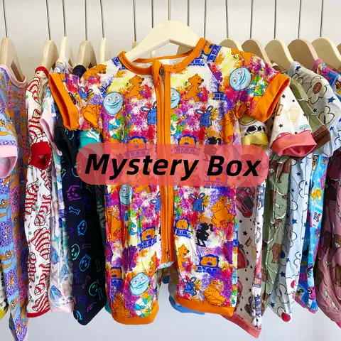 Wholesale Rts Bamboo Clothes Romper Sleeper Random Character Print Baby Kids Blind Box Character Bamboo Pajamas Mystery Box OEM Verified Factory Manufacturer China